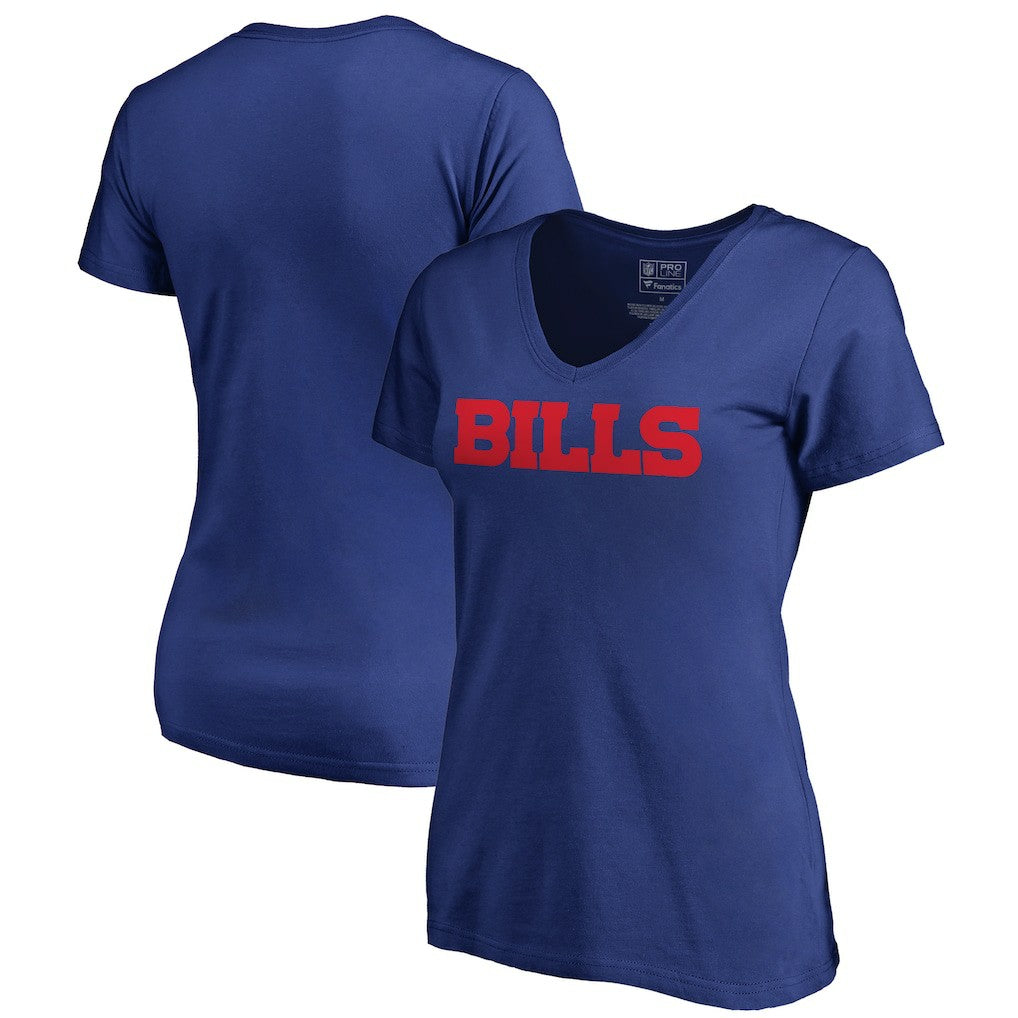 Buffalo Bills Women's Wordmark V-Neck T-Shirt - Royal - NFL