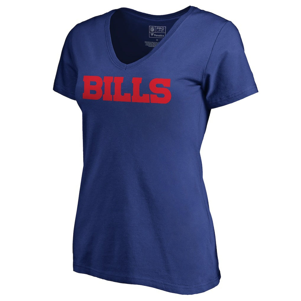 Buffalo Bills Women's Wordmark V-Neck T-Shirt - Royal - NFL