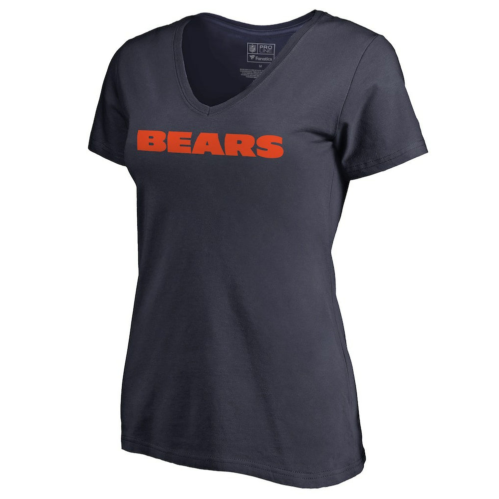 Chicago Bears Women's Wordmark V-Neck T-Shirt - Navy - NFL