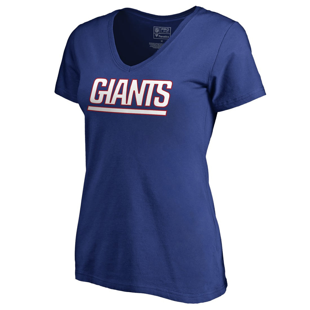 New York Giants Women's Wordmark V-Neck T-Shirt - Royal - NFL