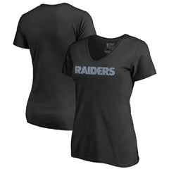 Las Vegas Raiders Women's Wordmark V-Neck T-Shirt - Black - NFL