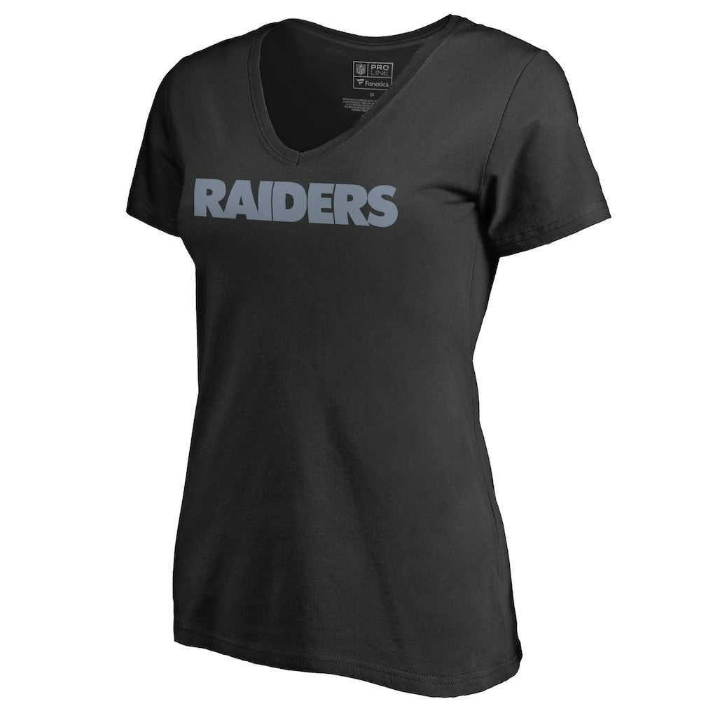Las Vegas Raiders Women's Wordmark V-Neck T-Shirt - Black - NFL