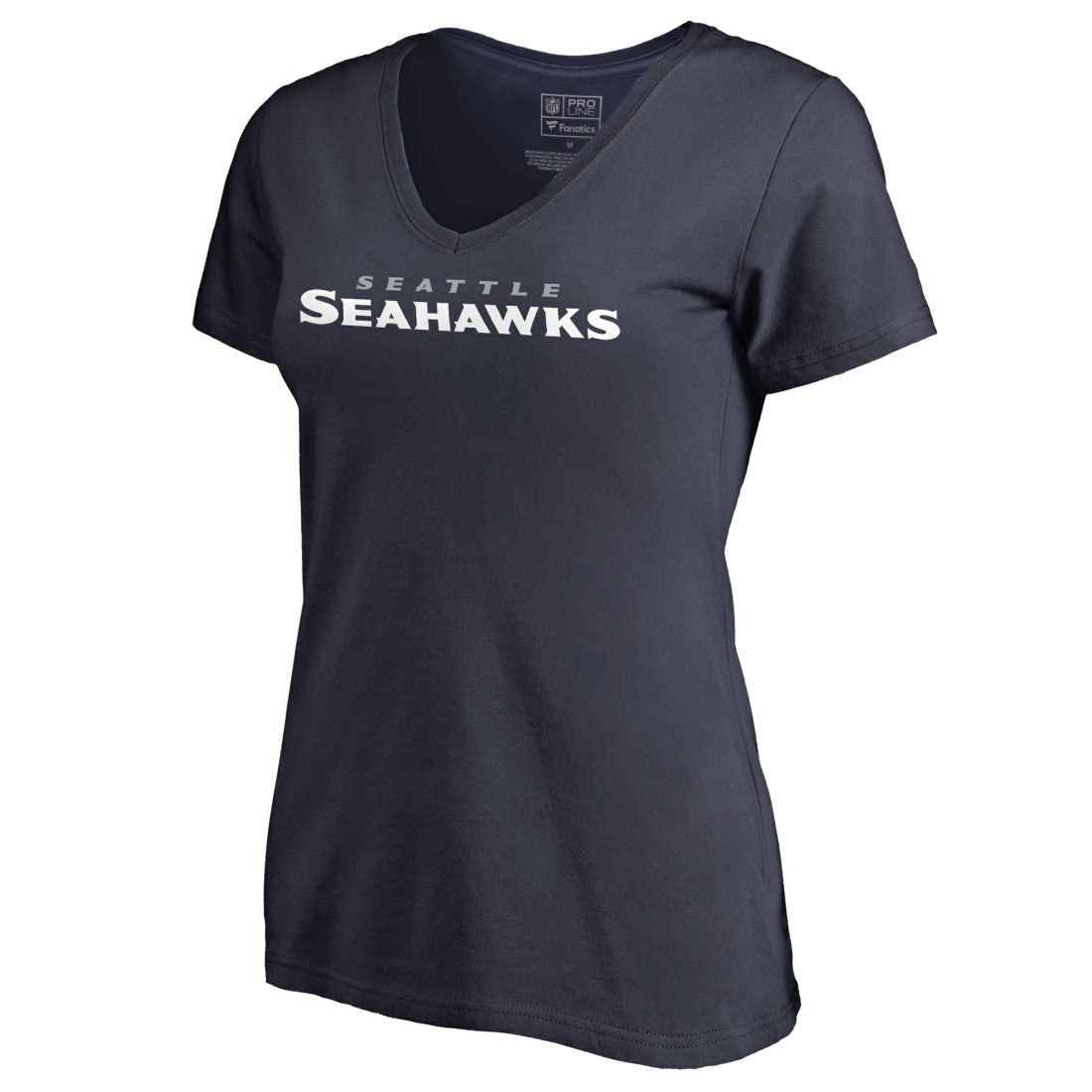 Seattle Seahawks Women's Wordmark V-Neck T-Shirt - Navy - NFL