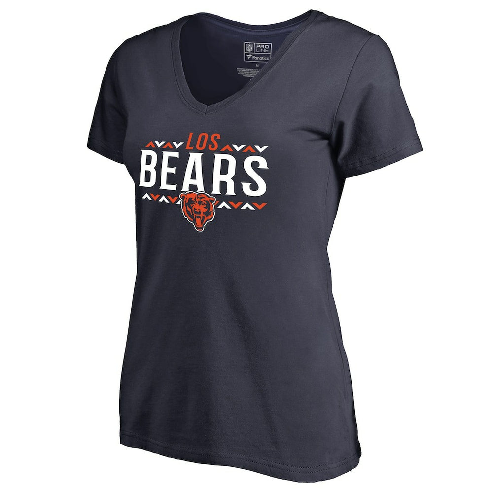 Chicago Bears Women's Arriba V-Neck T-Shirt - Navy - NFL