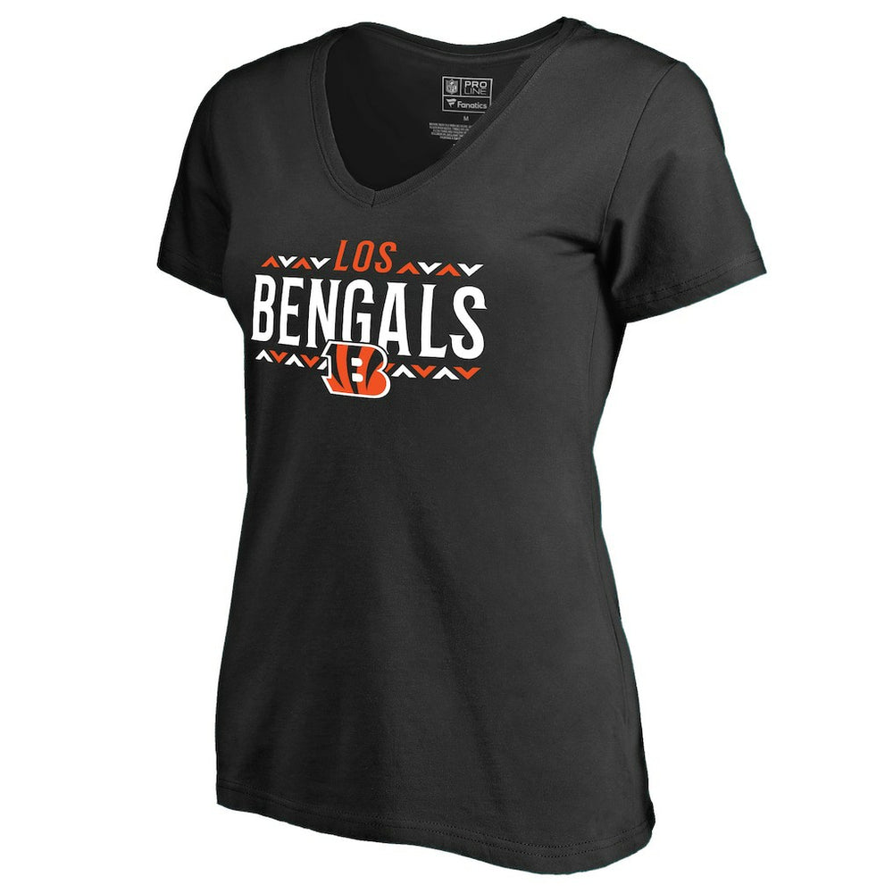 Cincinnati Bengals Women's Arriba V-Neck T-Shirt - Black - NFL
