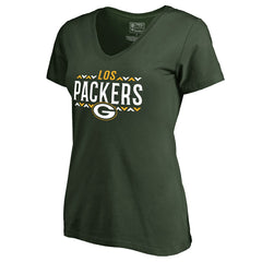 Green Bay Packers Women's Arriba V-Neck T-Shirt - Green - NFL