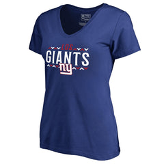 New York Giants Women's Arriba V-Neck T-Shirt - Royal - NFL