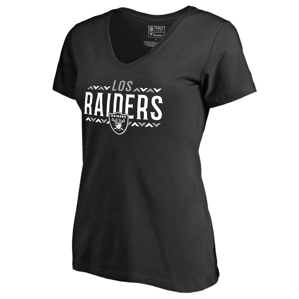 Las Vegas Raiders Women's Arriba V-Neck T-Shirt - Black - NFL