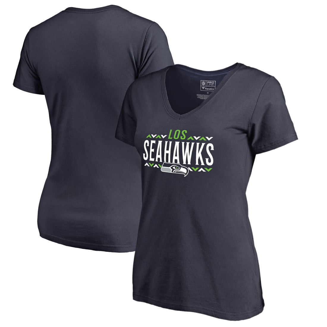 Seattle Seahawks Women's Arriba V-Neck T-Shirt - Navy - NFL
