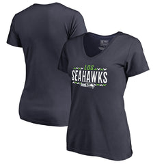 Seattle Seahawks Women's Arriba V-Neck T-Shirt - Navy - NFL
