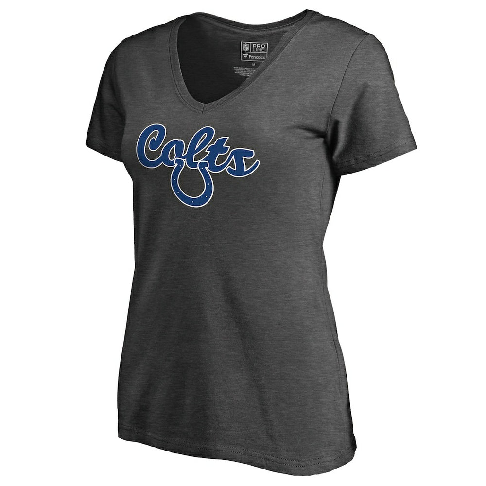 Indianapolis Colts Women's Freehand V-Neck T-Shirt - Dark Heathered Gray - NFL