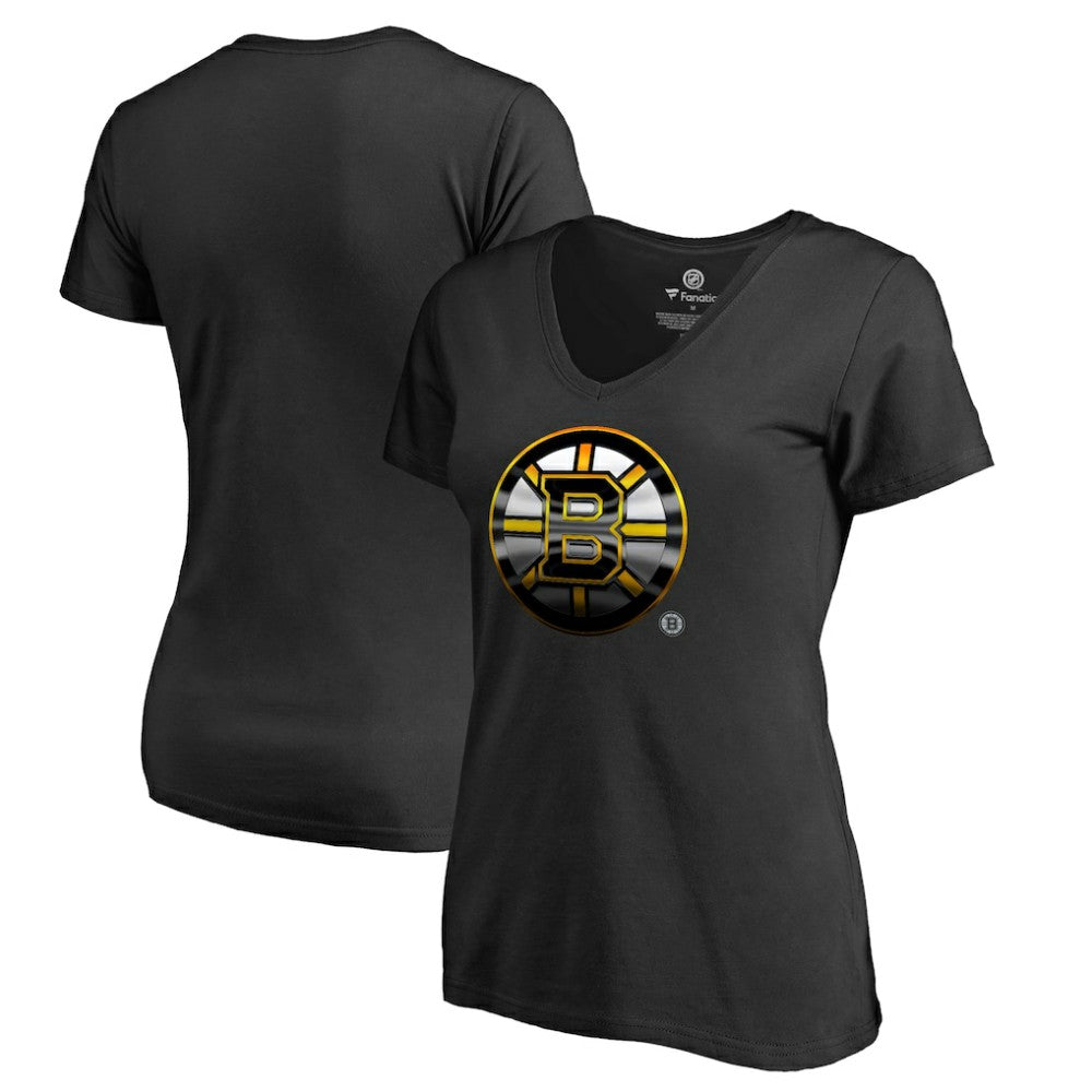 Boston Bruins Women's Midnight Mascot V-Neck T-Shirt - Black | NHL sale