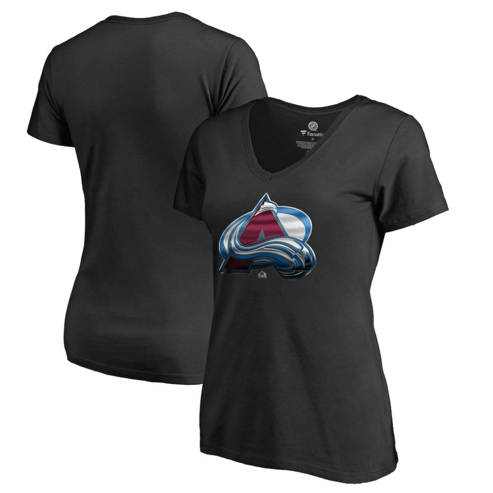 Colorado Avalanche Women's Midnight Mascot V-Neck T-Shirt - Black | NHL Lifestyle