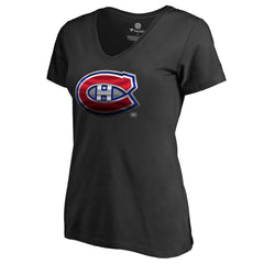 Montreal Canadiens Women's Midnight Mascot V-Neck T-Shirt - Black | NHL sale