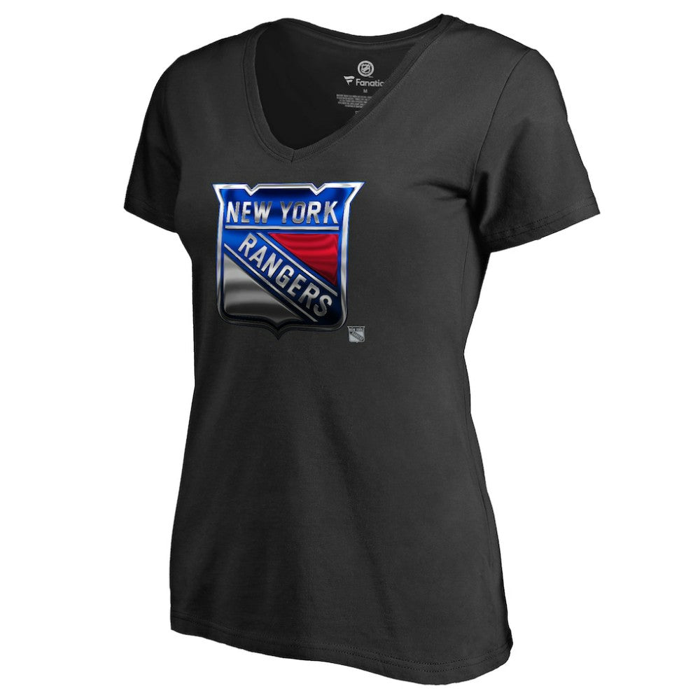 New York Rangers Women's Midnight Mascot V-Neck T-Shirt - Black | NHL sale