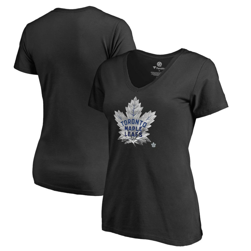 Toronto Maple Leafs Women's Midnight Mascot V-Neck T-Shirt - Black | NHL near me