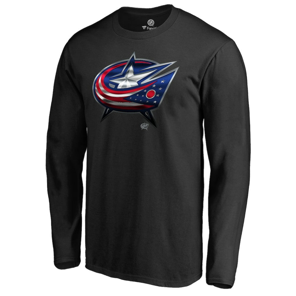 Columbus Blue Jackets Midnight Mascot Long Sleeve T-Shirt - Black | NHL Clearance