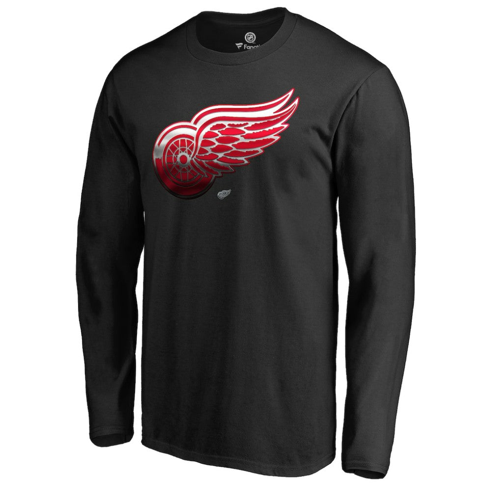 Detroit Red Wings Midnight Mascot Long Sleeve T-Shirt - Black | NHL Lifestyle