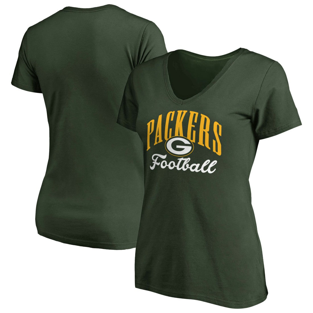 Green Bay Packers Women's Victory Script V-Neck T-Shirt -Green - NFL