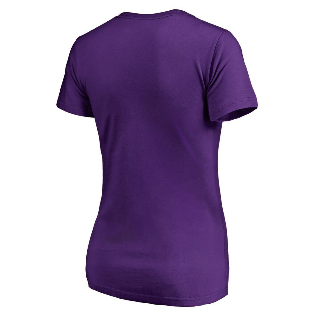 Minnesota Vikings Women's Victory Script V-Neck T-Shirt -Purple - NFL