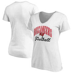 Tampa Bay Buccaneers Women's Victory Script V-Neck T-Shirt -White - NFL