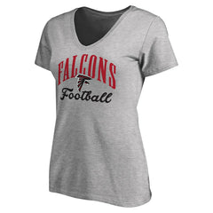 Atlanta Falcons Women's Victory Script V-Neck T-Shirt - Heather Gray - NFL
