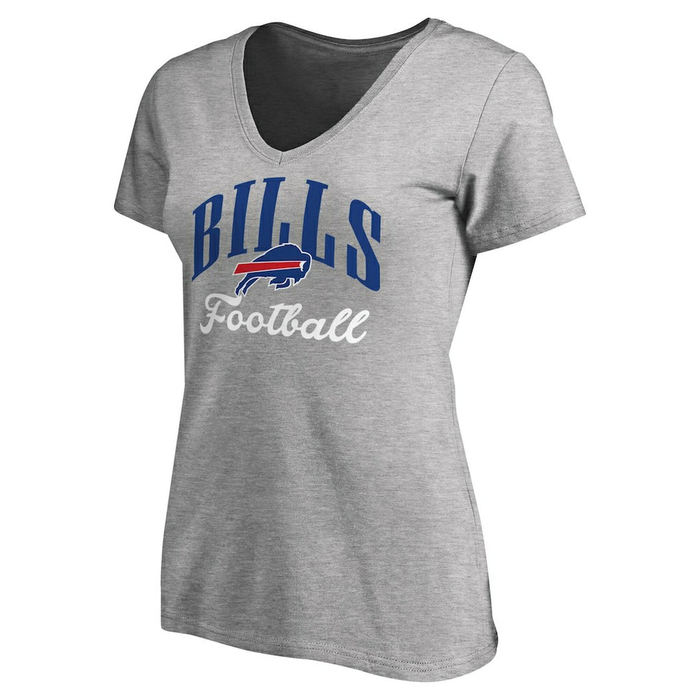 Buffalo Bills Women's Victory Script V-Neck T-Shirt - Heathered Gray - NFL