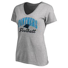 Carolina Panthers Women's Victory Script V-Neck T-Shirt - Heather Gray - NFL