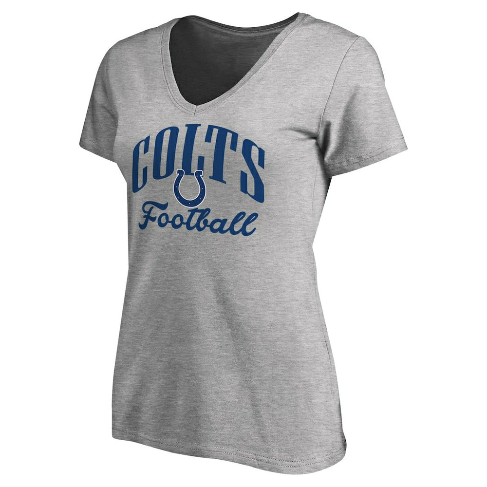 Indianapolis Colts Women's Victory Script V-Neck T-Shirt - Heather Gray - NFL