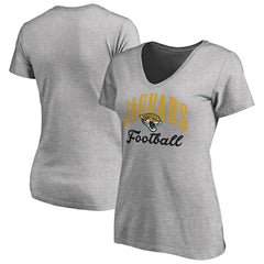 Jacksonville Jaguars Women's Victory Script V-Neck T-Shirt - Heathered Gray - NFL