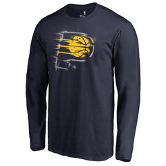 Indiana Pacers Splatter Logo Long Sleeve T-Shirt Navy