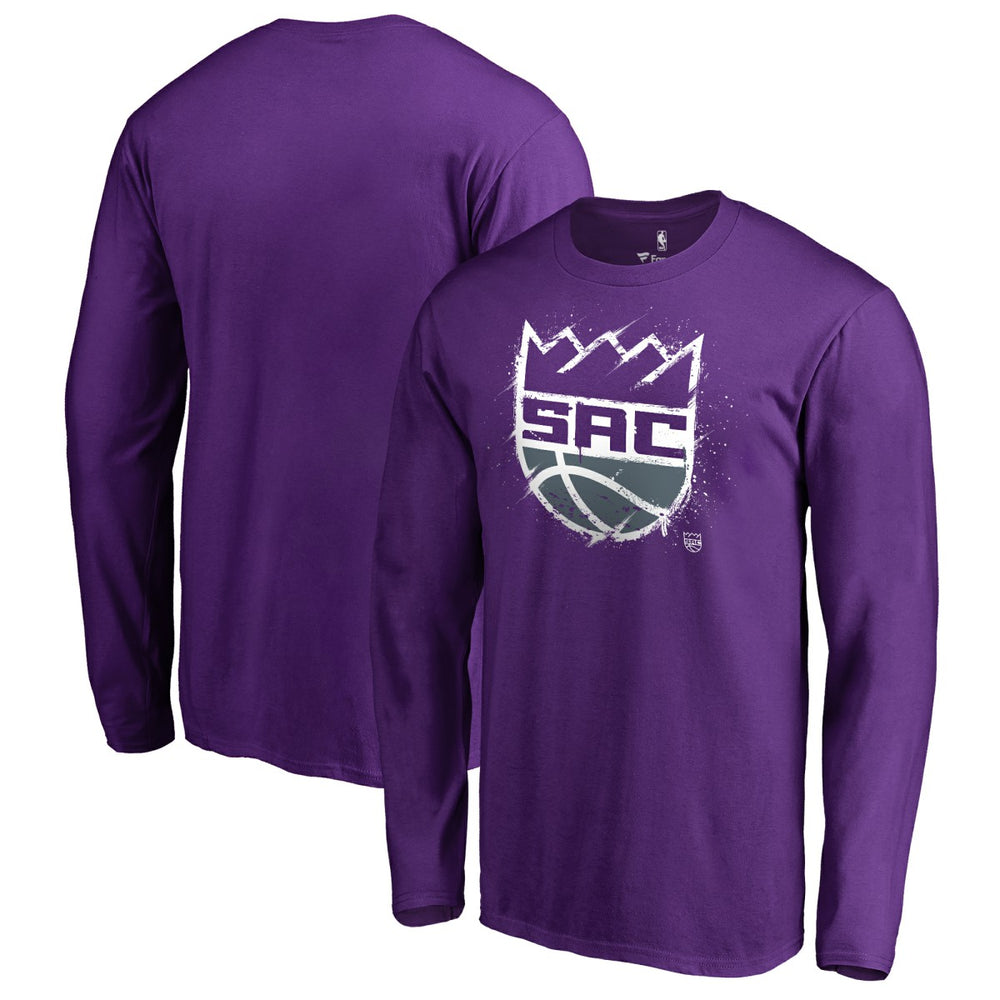 Sacramento Kings Splatter Logo Long Sleeve T-Shirt Purple