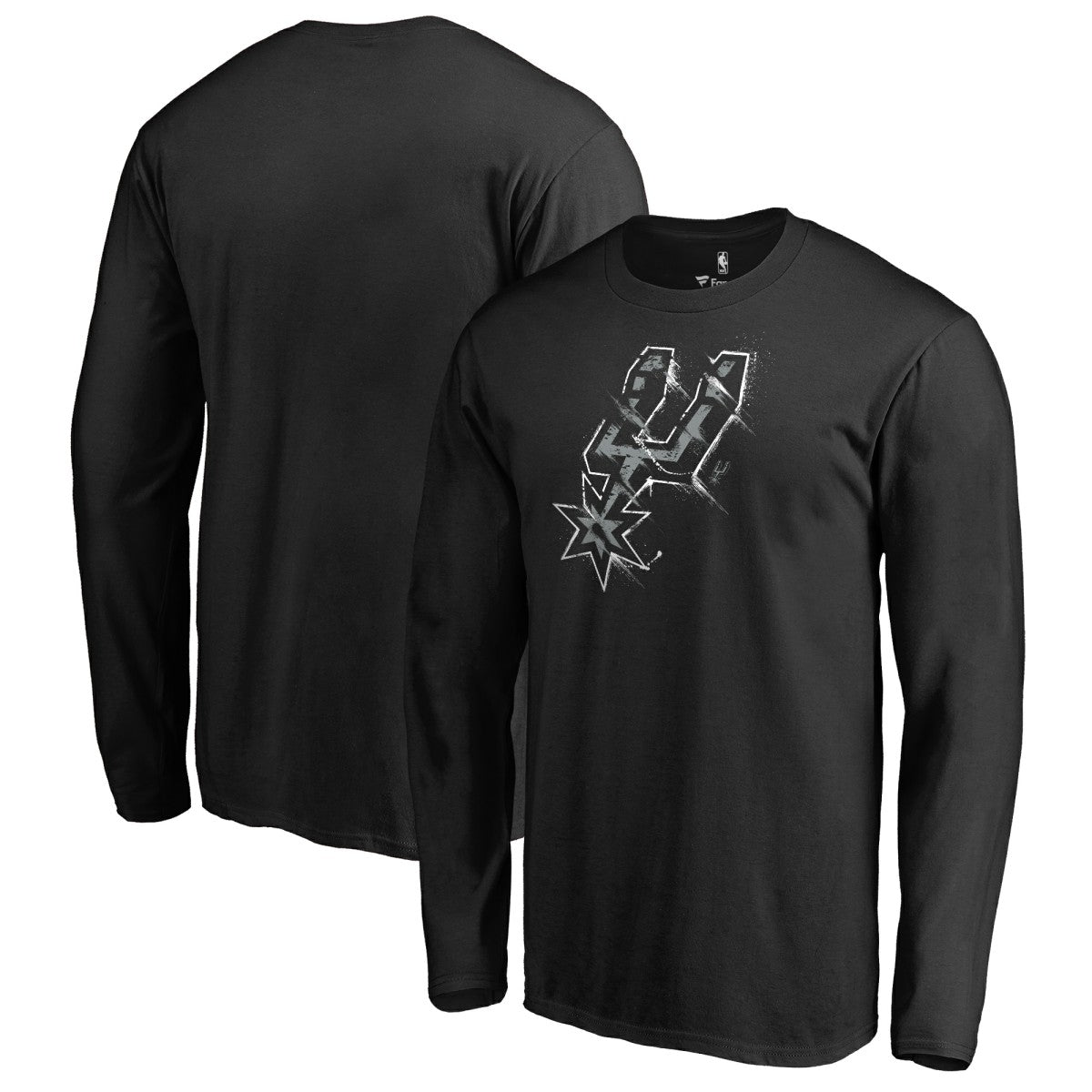 San Antonio Spurs Splatter Logo Long Sleeve T-Shirt Black