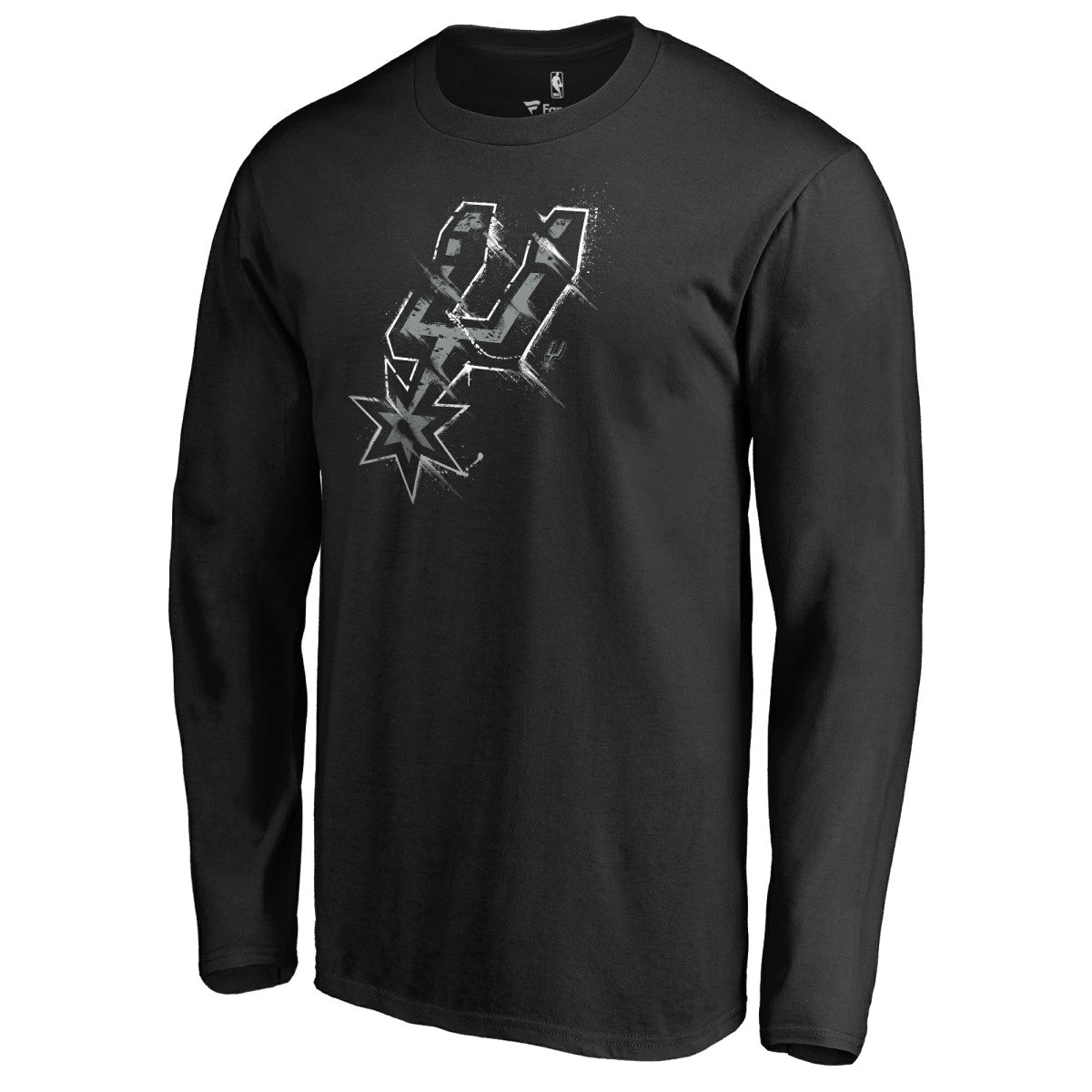 San Antonio Spurs Splatter Logo Long Sleeve T-Shirt Black