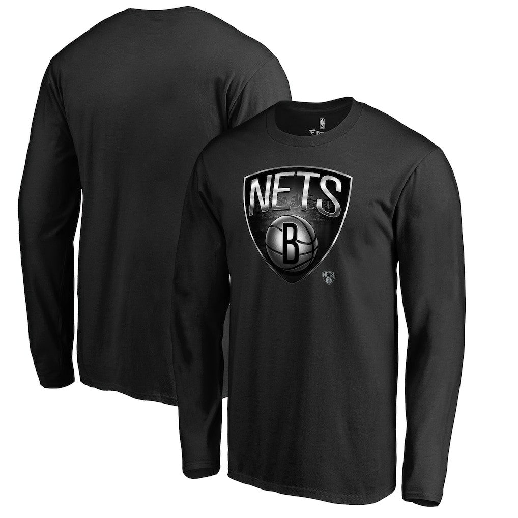 Brooklyn Nets Midnight Mascot Long Sleeve T-Shirt Black