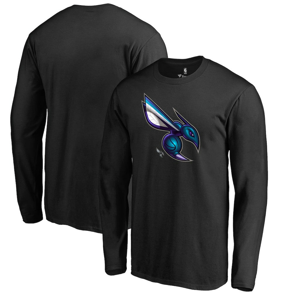 Charlotte Hornets Midnight Mascot Long Sleeve T-Shirt Black