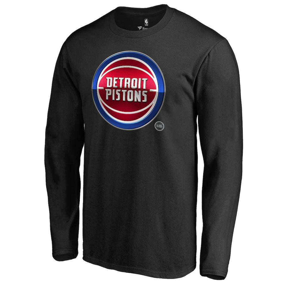 Detroit Pistons Midnight Mascot Long Sleeve T-Shirt Black