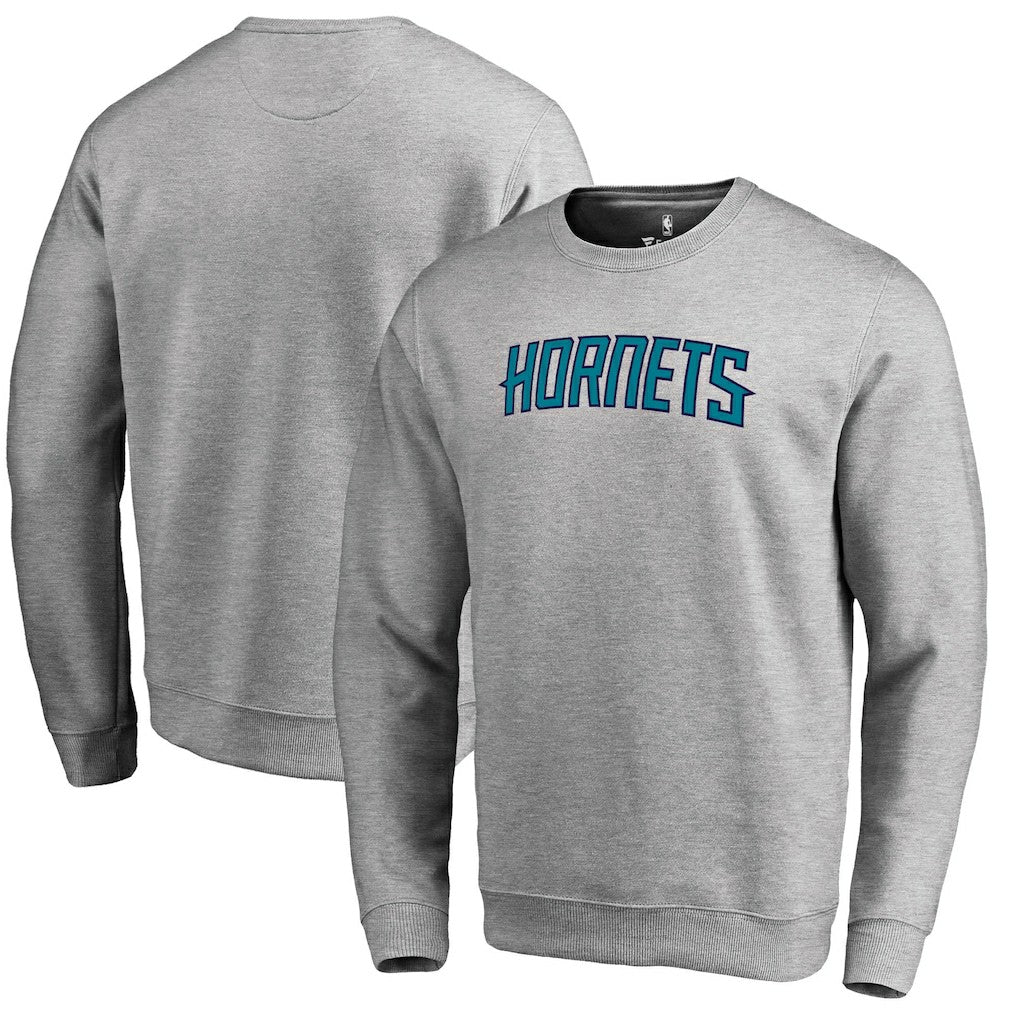 Charlotte Hornets Wordmark Pullover Sweatshirt Heathered Gray