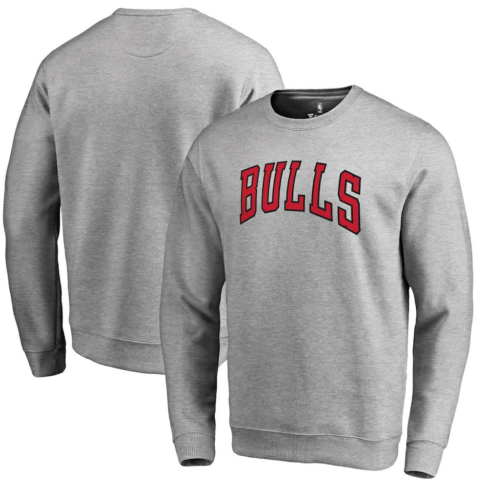 Chicago Bulls Wordmark Pullover Sweatshirt Heathered Gray