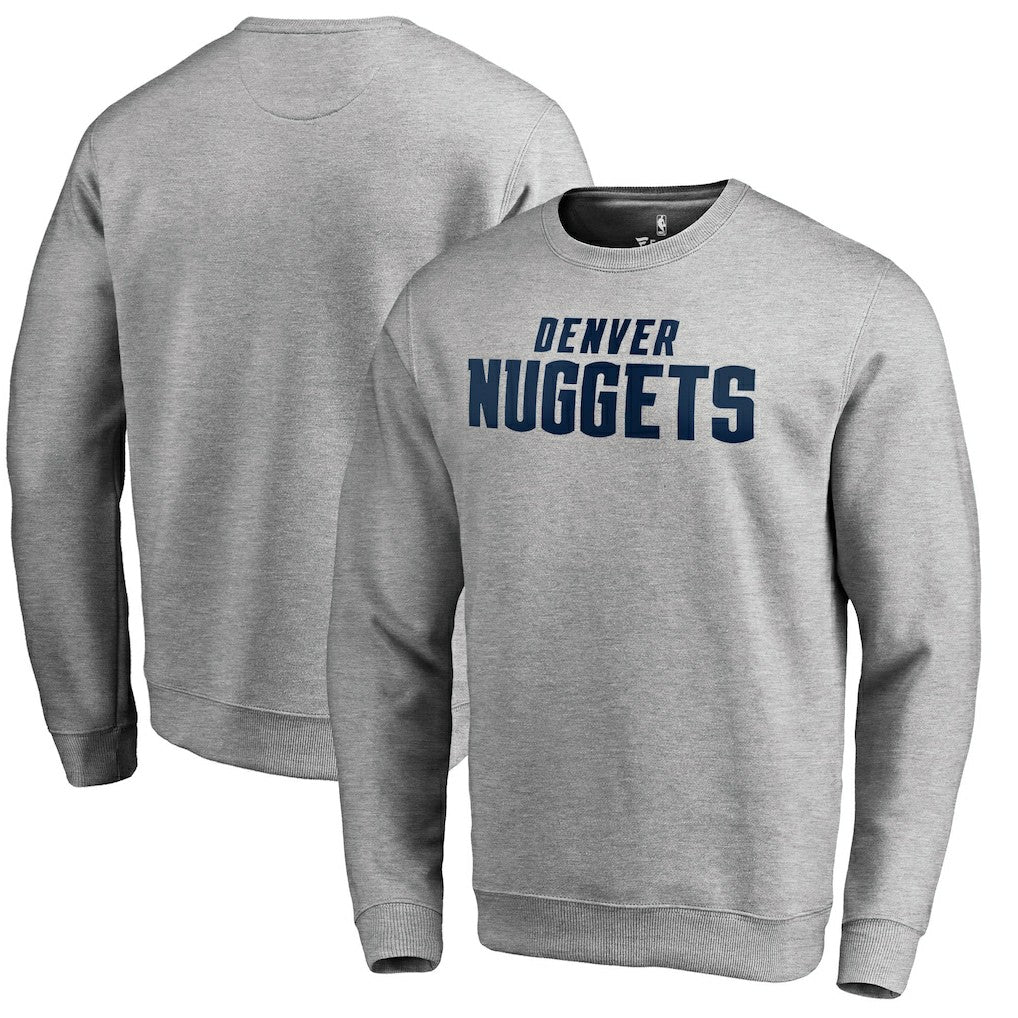 Denver Nuggets Wordmark Pullover Sweatshirt Heathered Gray