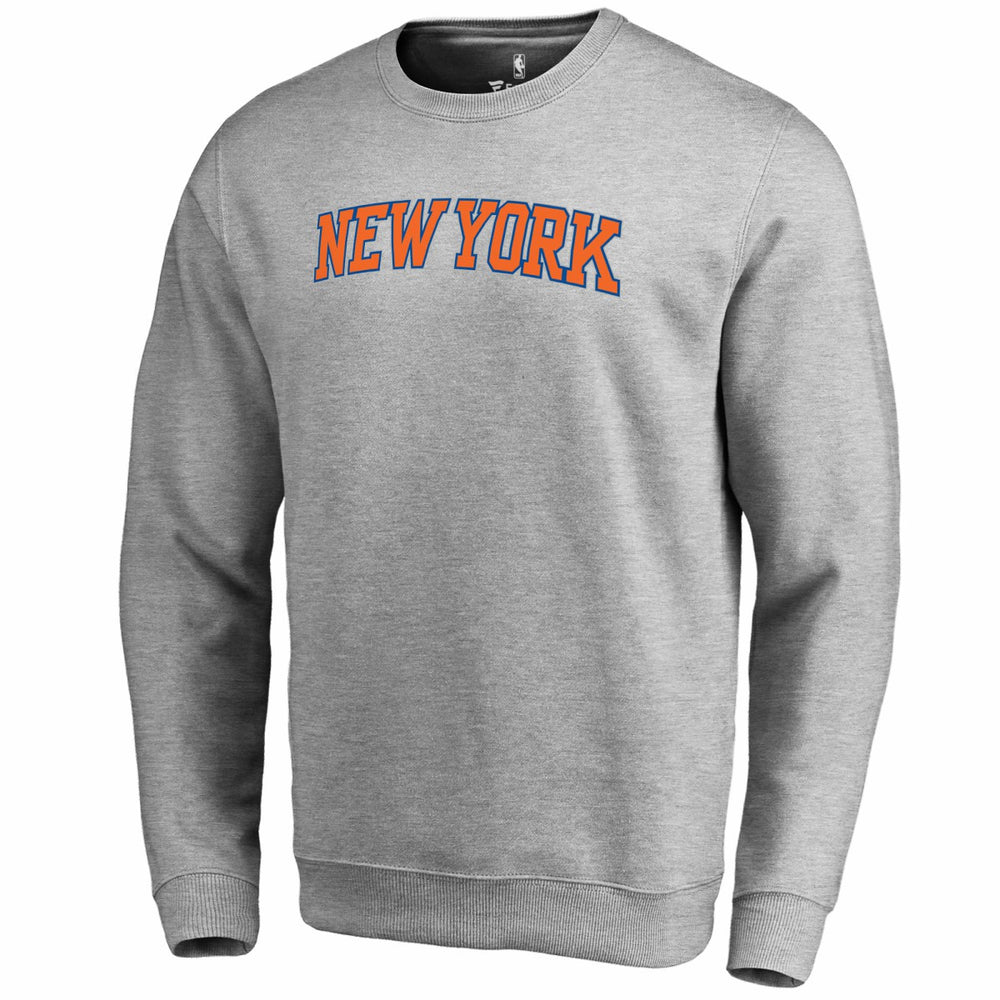 New York Knicks Wordmark Pullover Sweatshirt Heathered Gray