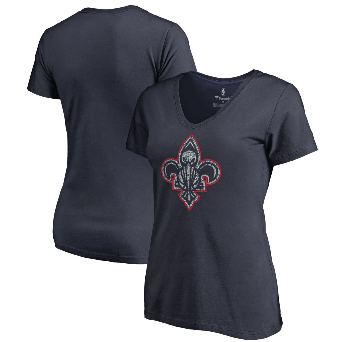 New Orleans Pelicans Women's Static Logo V-Neck T-Shirt Navy
