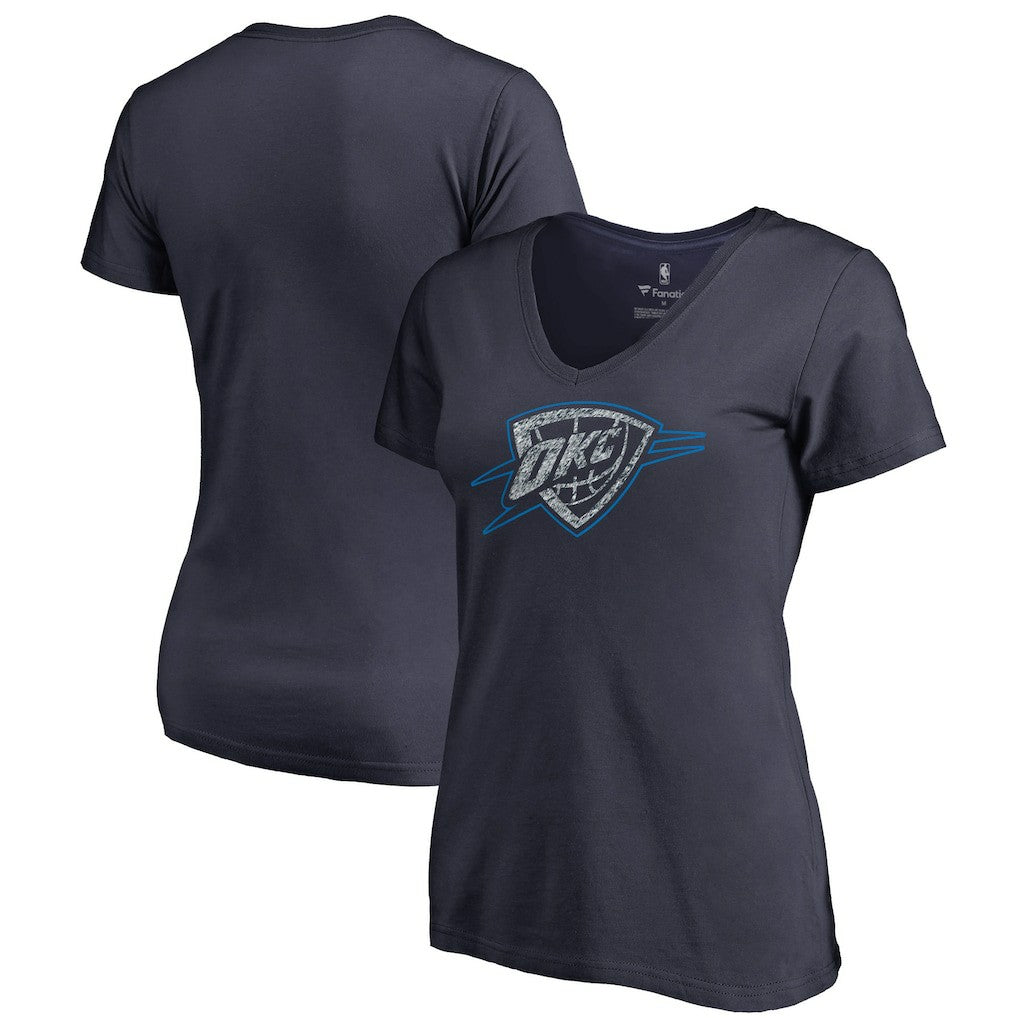 Oklahoma City Thunder Women's Static Logo V-Neck T-Shirt Navy