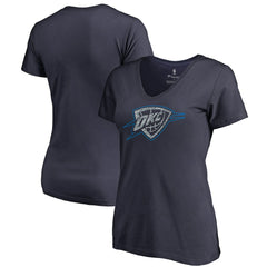 Oklahoma City Thunder Women's Static Logo V-Neck T-Shirt Navy