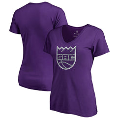 Sacramento Kings Women's Static Logo V-Neck T-Shirt Purple