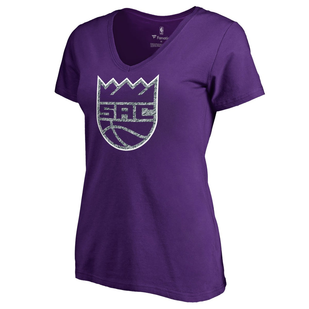 Sacramento Kings Women's Static Logo V-Neck T-Shirt Purple