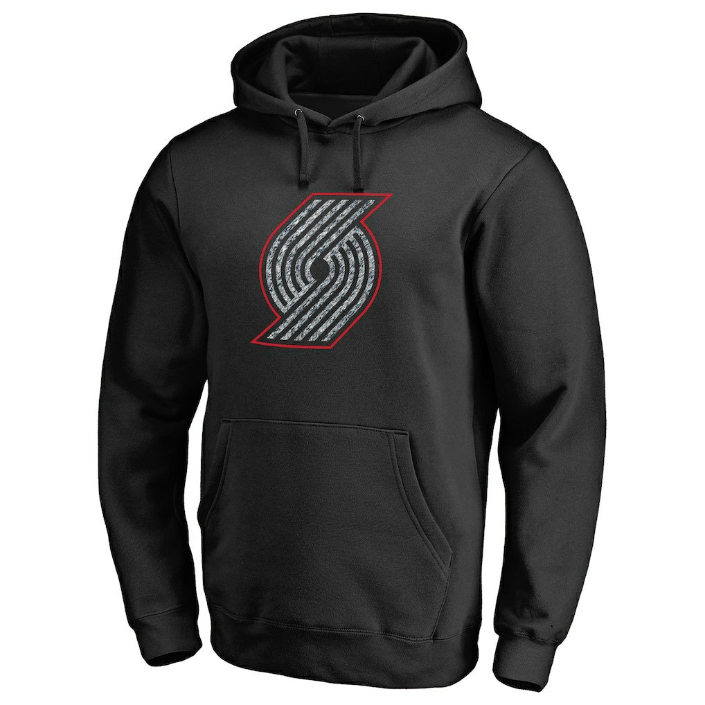 Portland Trail Blazers Static Logo Pullover Hoodie Black