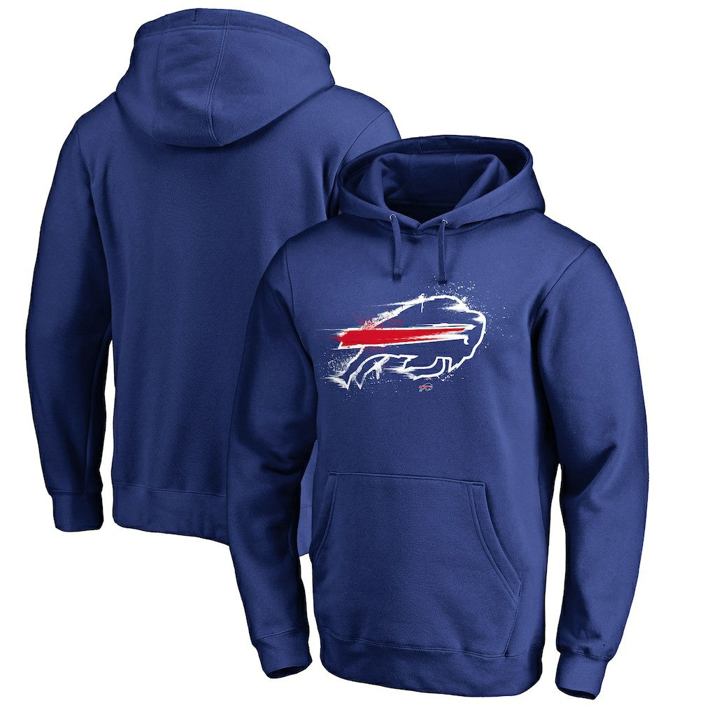 Buffalo Bills Splatter Logo Pullover Hoodie - Royal - NFL