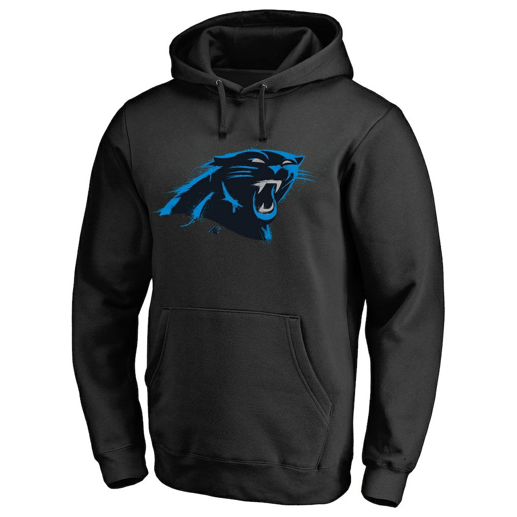 Carolina Panthers Splatter Logo Pullover Hoodie - Black - NFL