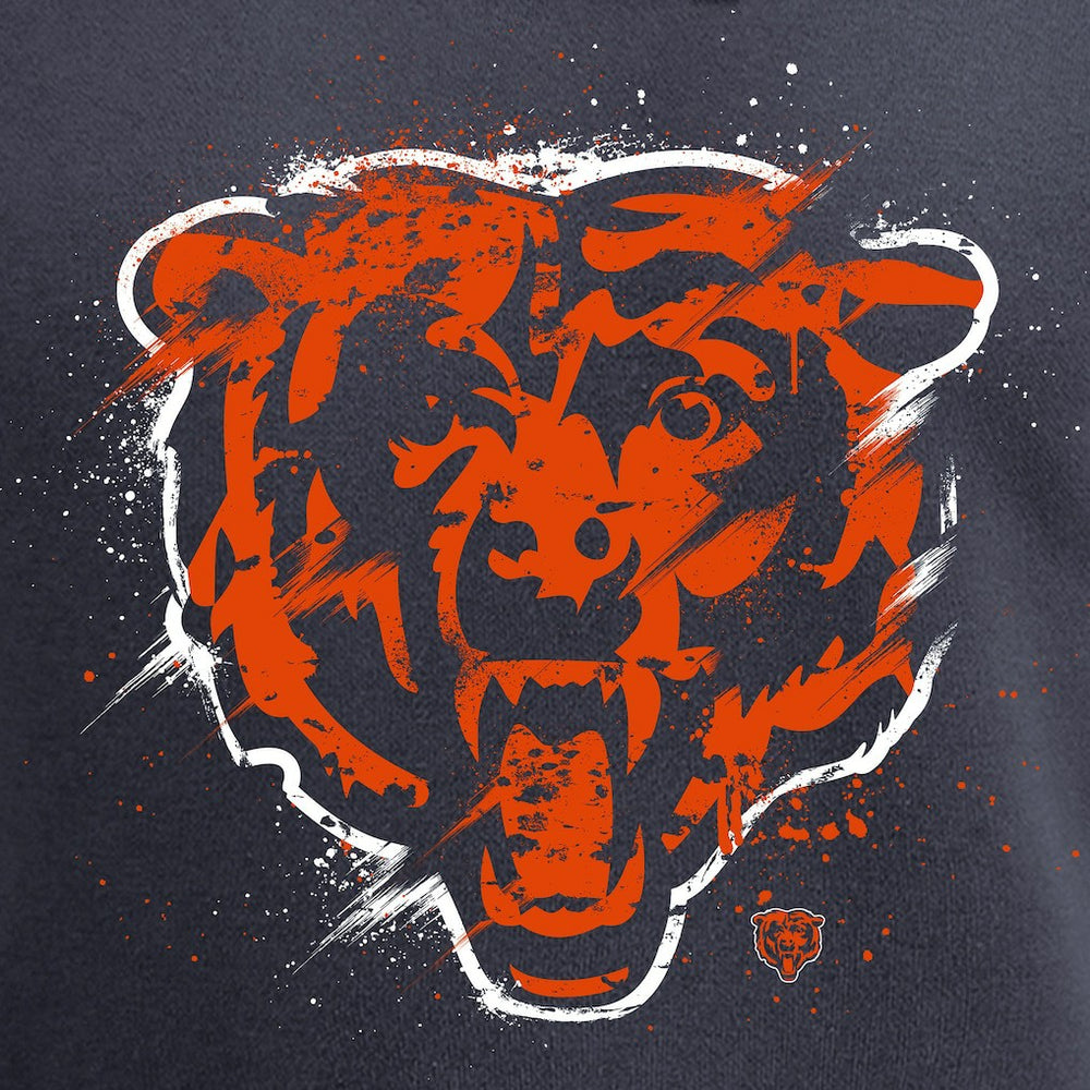 Chicago Bears Splatter Logo Pullover Hoodie - Navy - NFL
